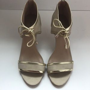 Sole Society gold and nude sandal